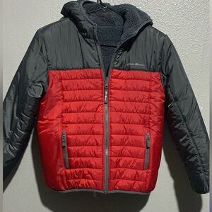 Eddie Bauer kids jacket size M 10/12 grey and red
